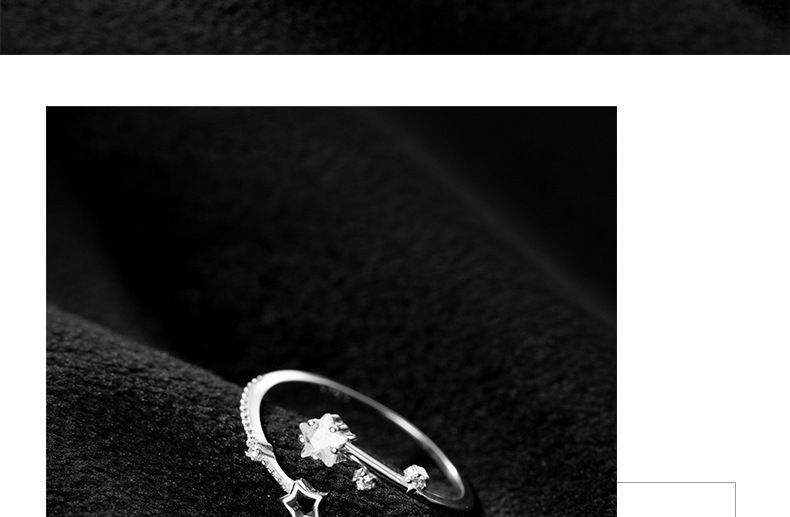 Gaya - Ster strass sterling zilveren open ring