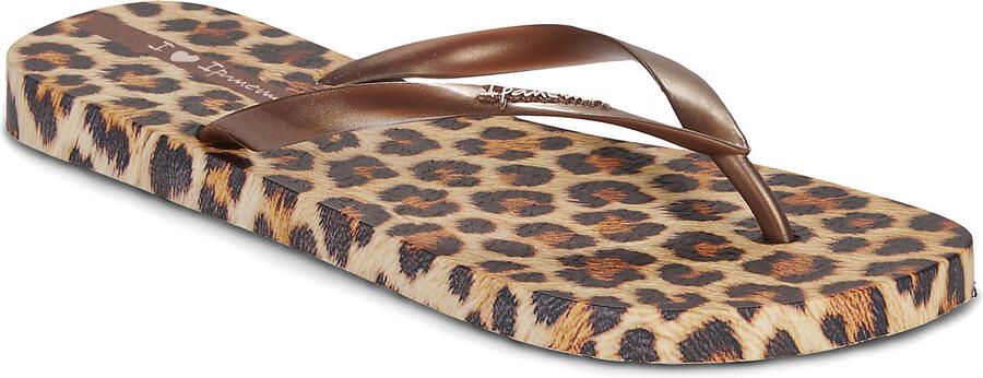Ipanema teenslippers met panterprint bruin beige