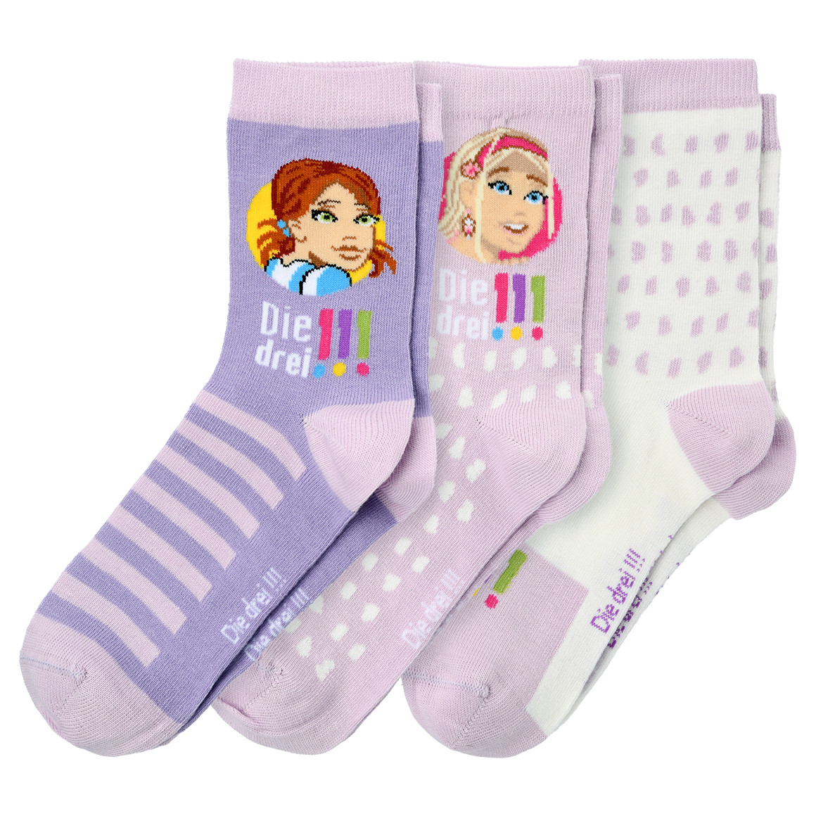 Topolino 3 Paar Die drei !!! Socken im Set rosa / helllila / weiss