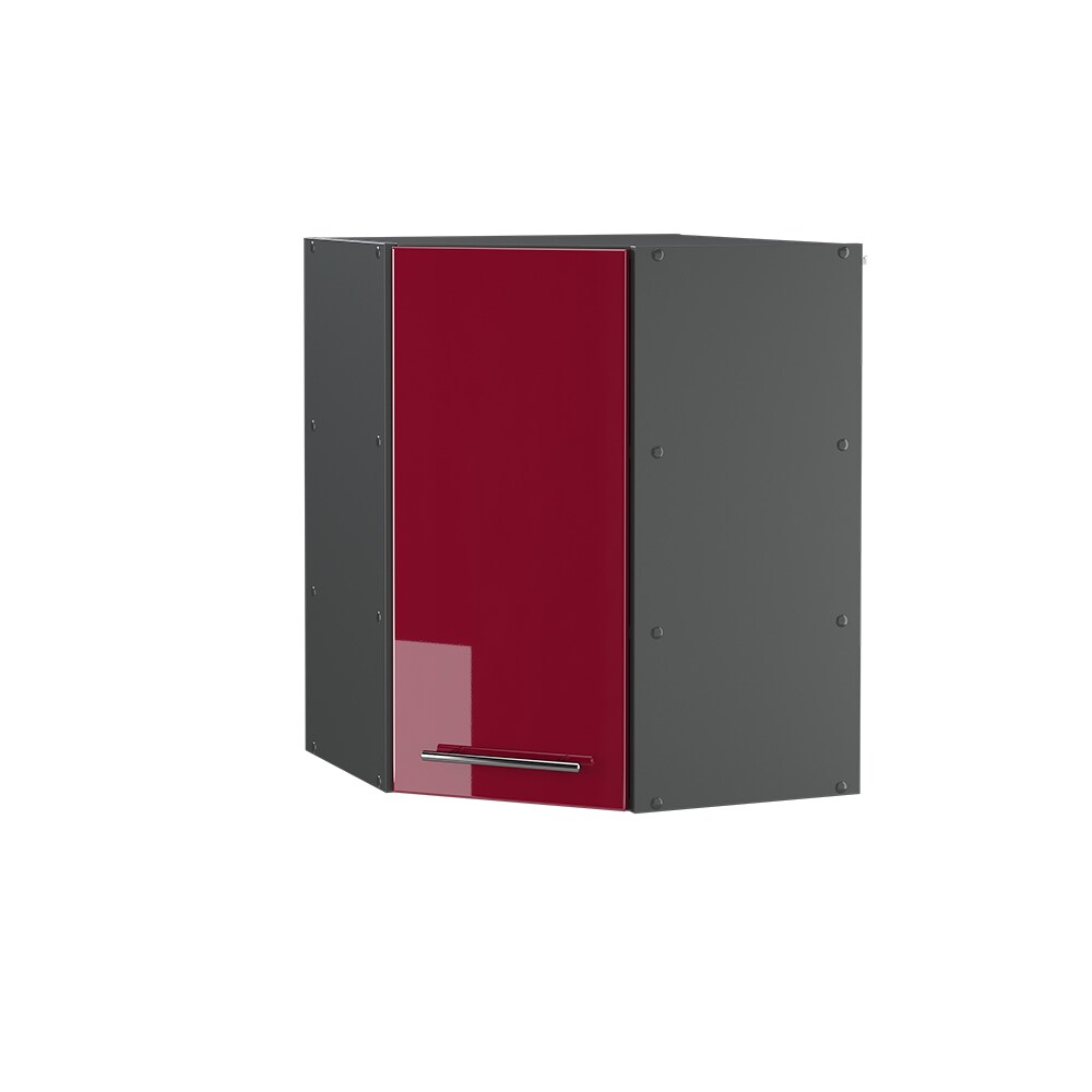 VICCO Eck Hängeschrank 57 cm Bordeaux Hochglanz Küchenschrank Hängeschrank Küchenzeile Fame-Line