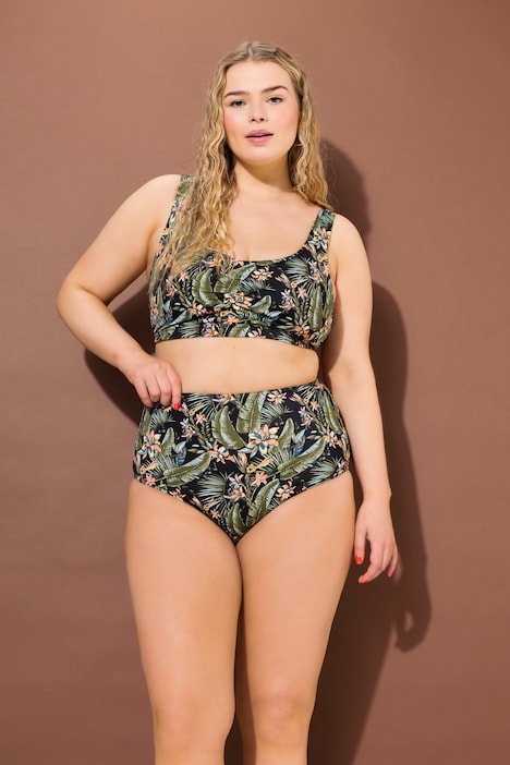 Bikini-Slip, High Waist, Panty Style, Tropical-Print