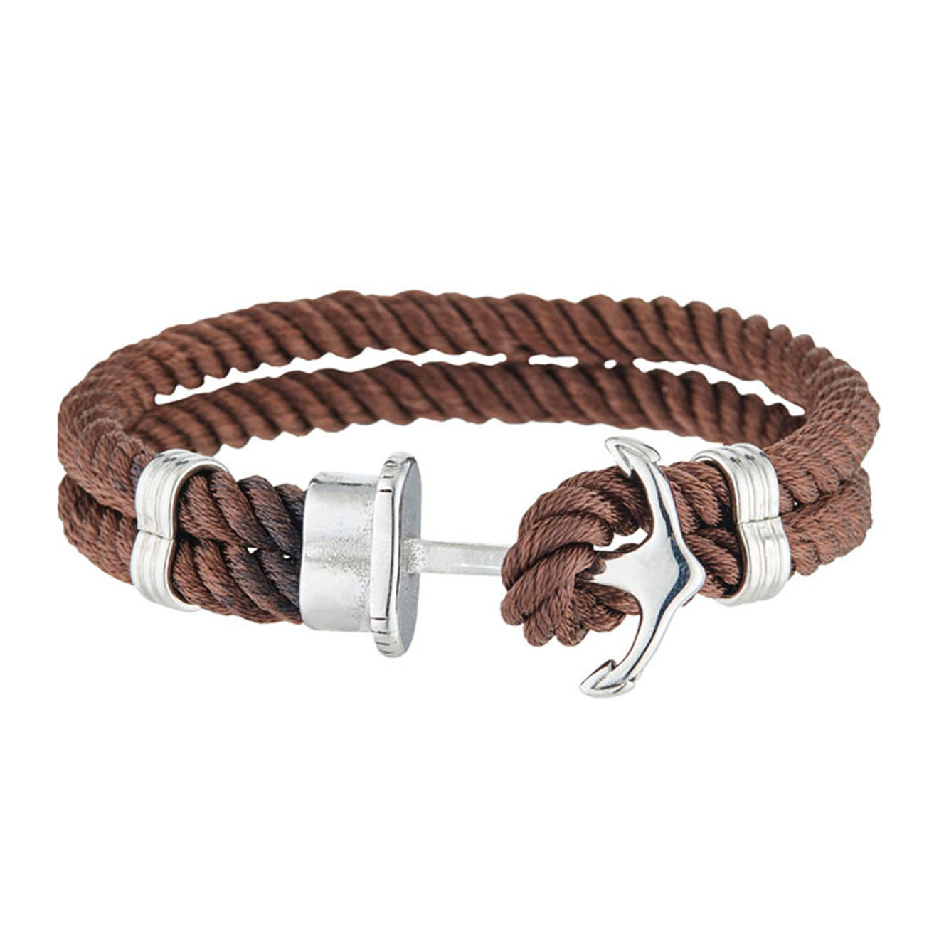 Rockstone Bracelet Corde Anchor en Acier marron