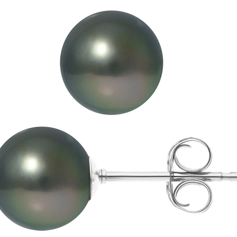 Boucles d'Oreilles Perles de Tahiti et Argent 925/1000