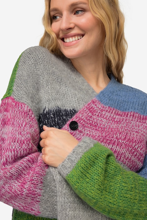 Strickjacke, Colorblocking
