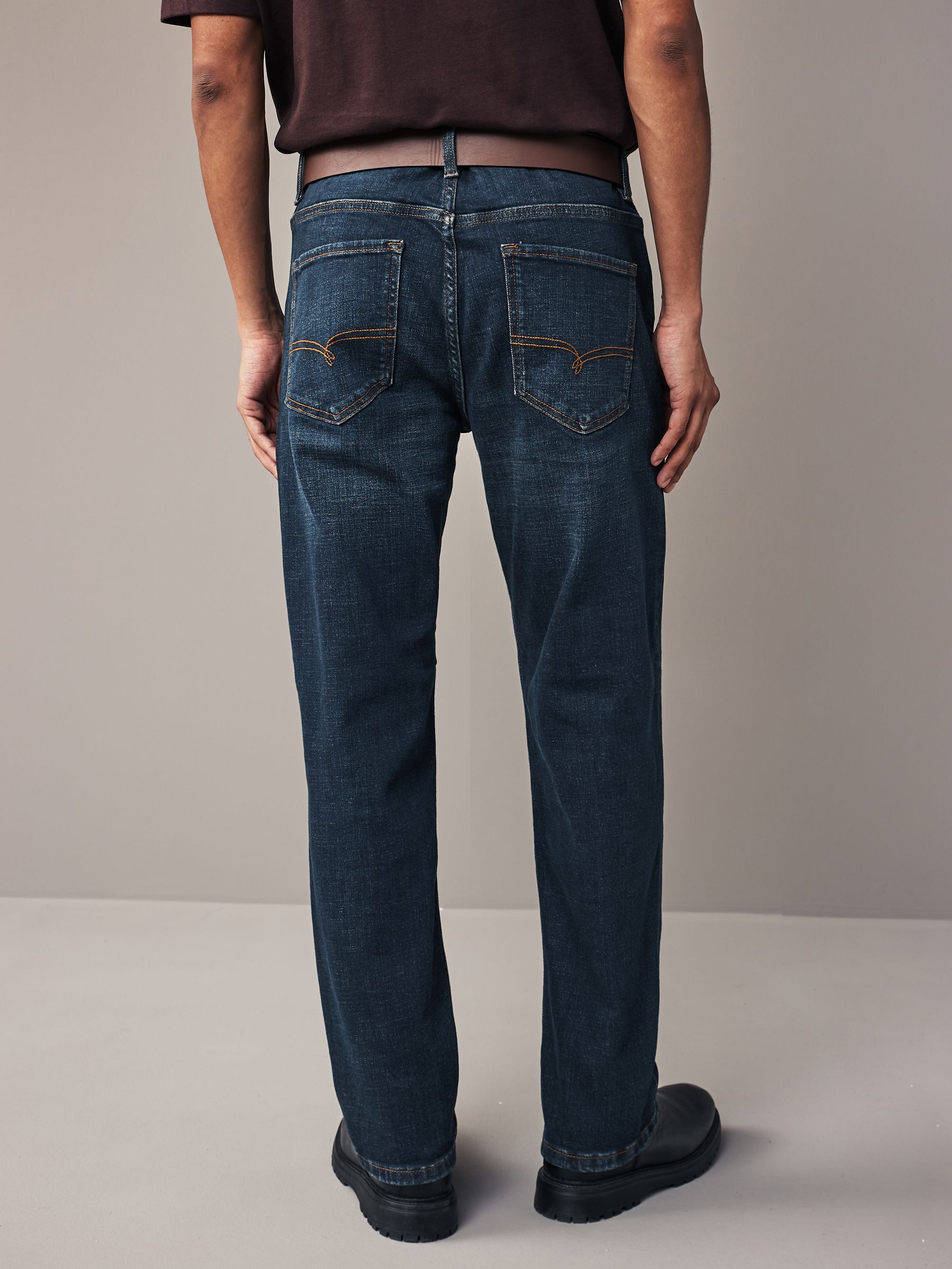 Blauwe wassing - Straight fit - Authentic jeans met riem