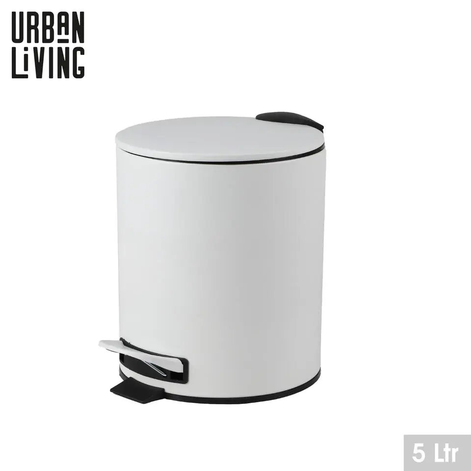 Urban Living Pedaalemmer Toulon - ivoor wit - 5L - metaal