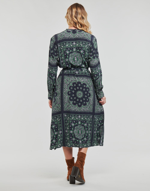 Tommy Hilfiger - BANDANA VIS MIDI SHIRT DRESS LS - Marine