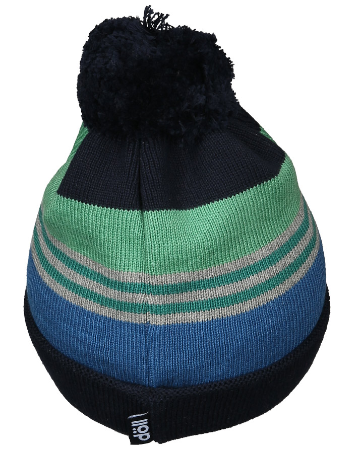 Strick-Mütze FUNNY FACES – MULTI mit Bommel in navy