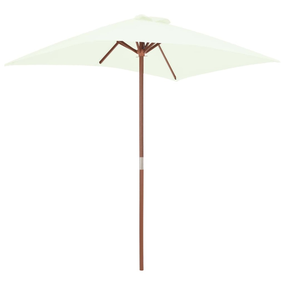 Parasol avec mât en bois 150 x 200 cm sable