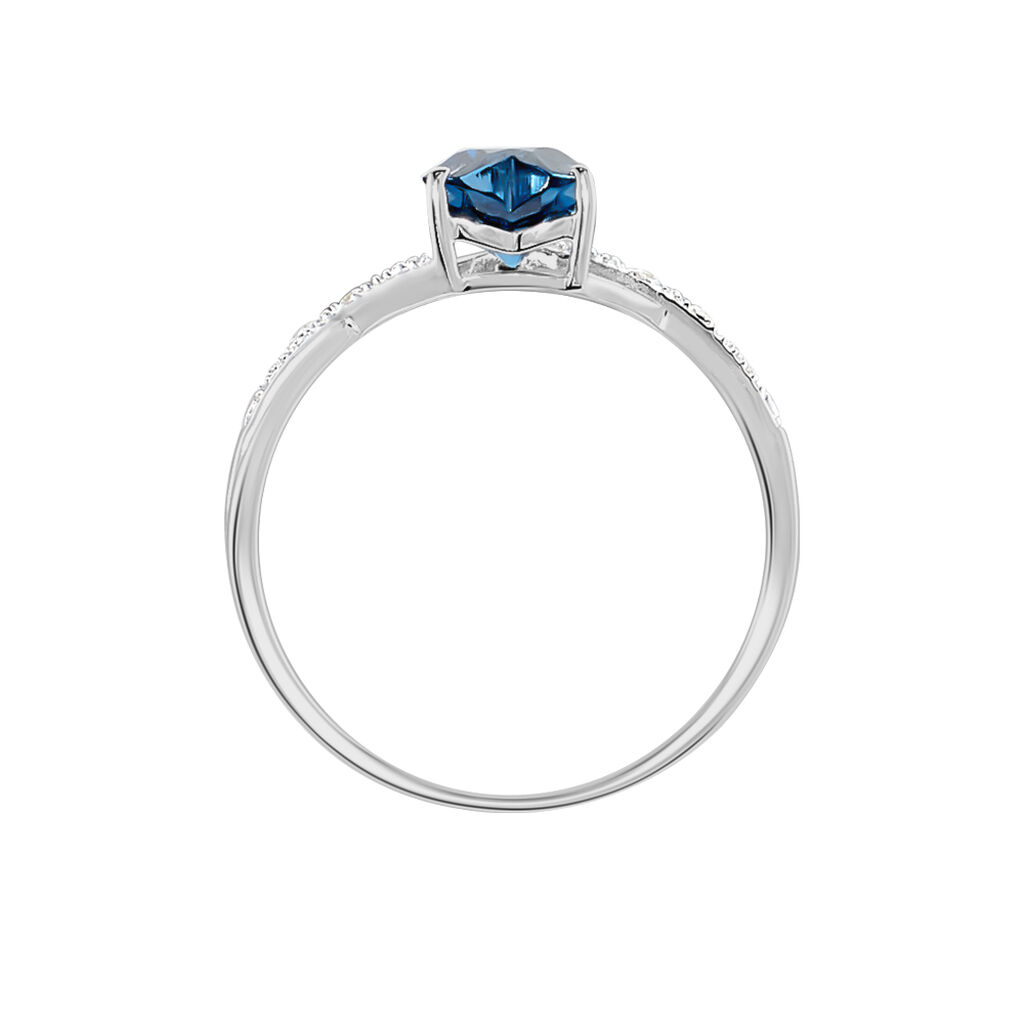 Bague Clothilde Or Blanc Topaze Et Oxyde De Zirconium
