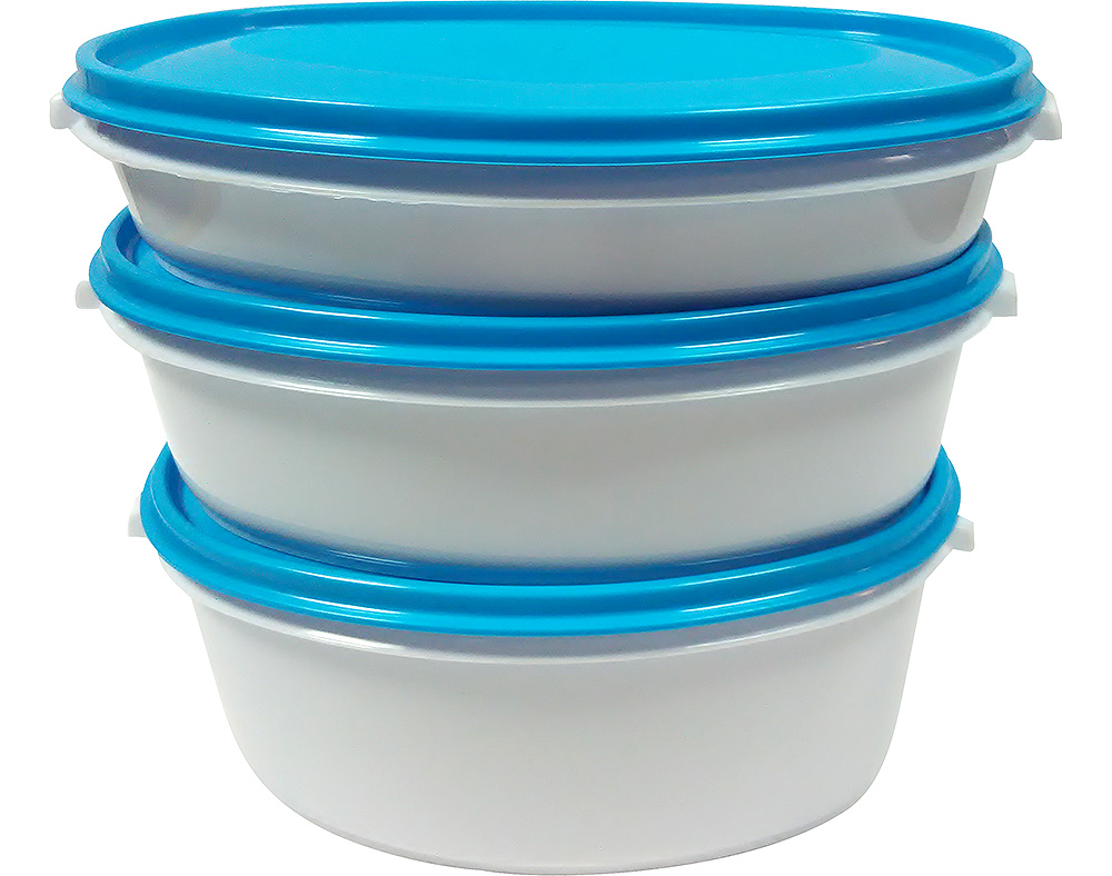 CAIXAS HERMÉTICAS OVAL 0.46 0.80 1.25L PACK 3 UNIDADES