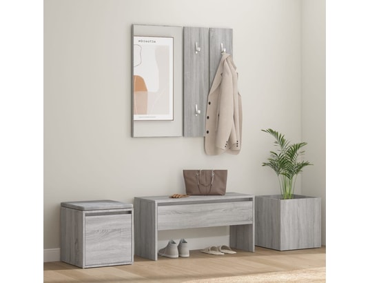 VIDAXL - Ensemble de meubles de couloir sonoma gris bois d'ingénierie
