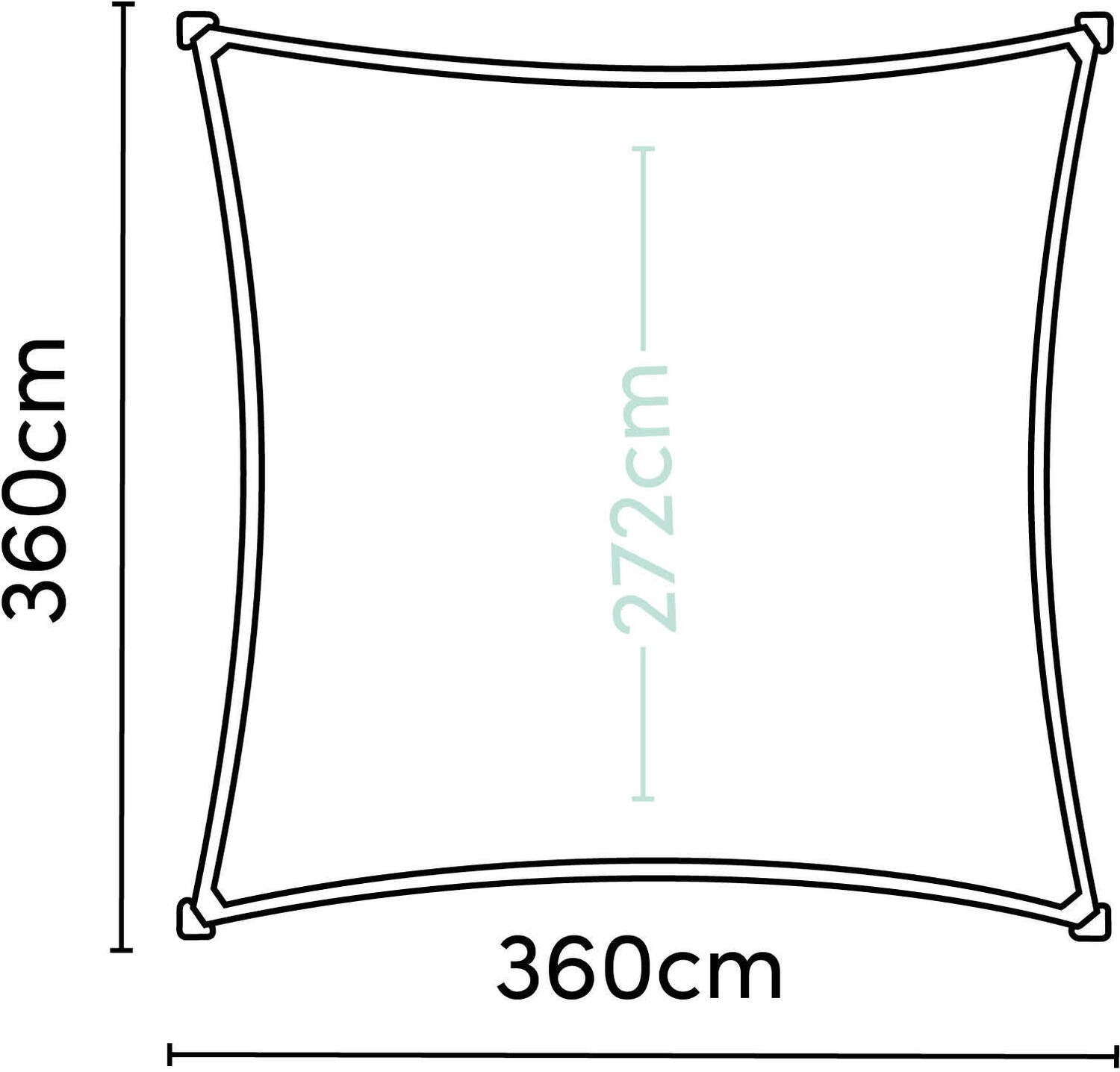 Platinum schaduwdoek vierkant Sun & Shade Coolfit bruin 360 x 360 cm