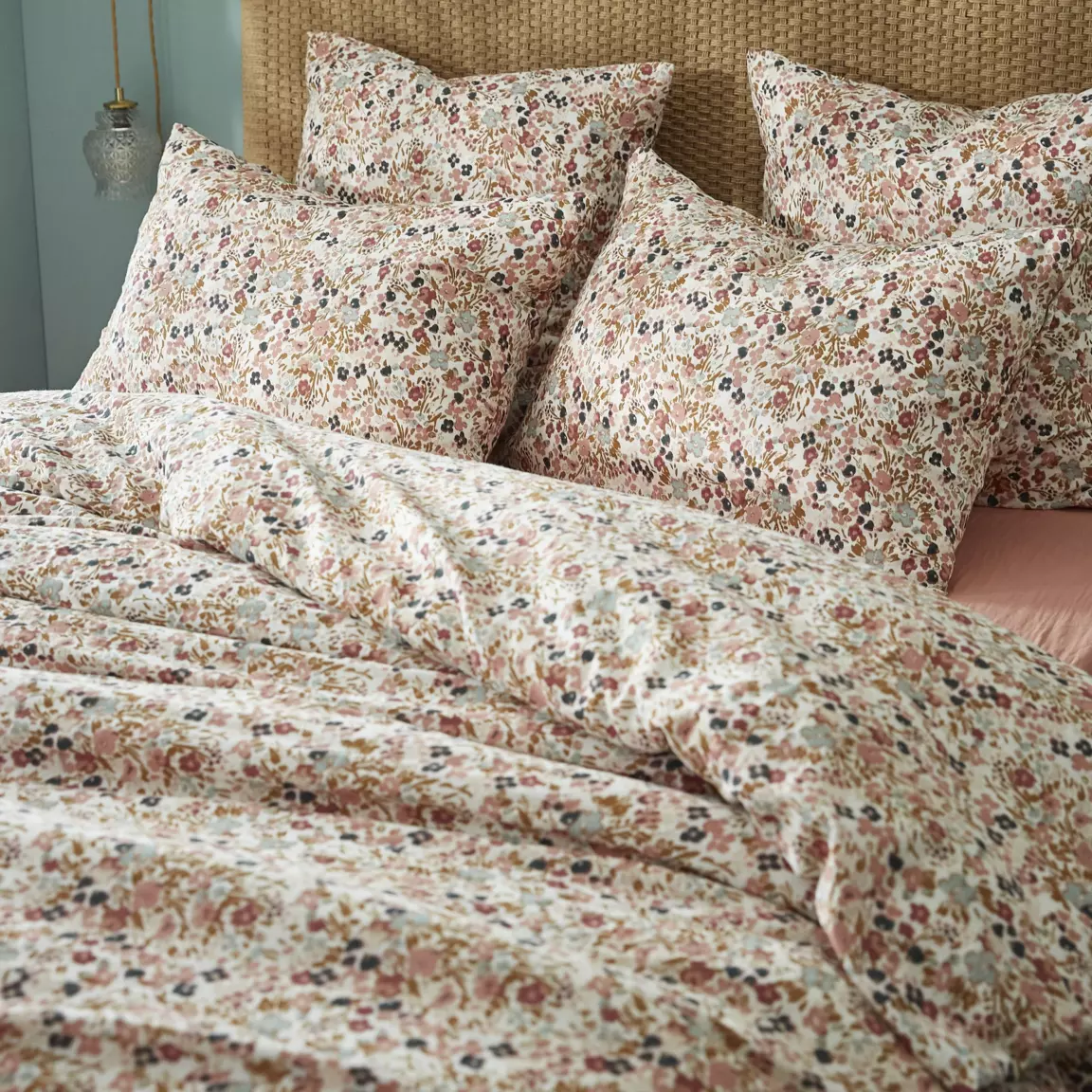 Taie d'oreiller carrée gaze de coton (60 x 60 cm) Constance Beige pampa
