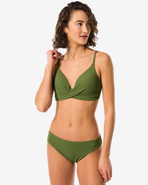 bas de bikini femme taille mi-haute vert armée