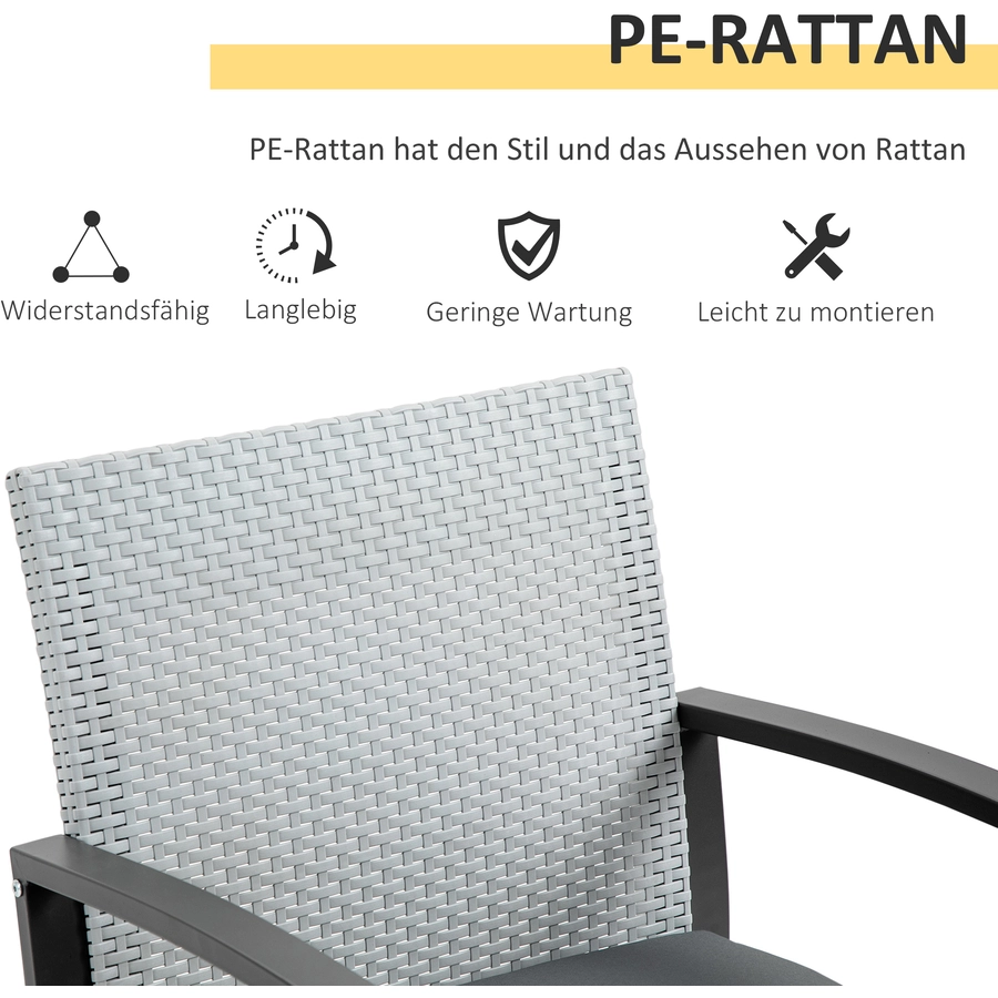 Outsunny Gartenmöbel-Set bestehend aus 3 Teilen bunt