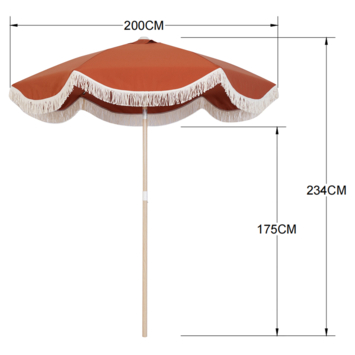 Handson parasol Pula terracotta rond Ø 200 cm