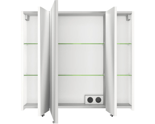 Jungborn spiegelkast VENTITRE 80 x 17 x 70,3 cm wit hoogglans 3-deurs J850.098050