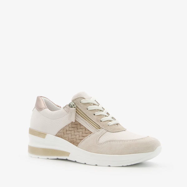 Hush Puppies leren dames sneakers beige