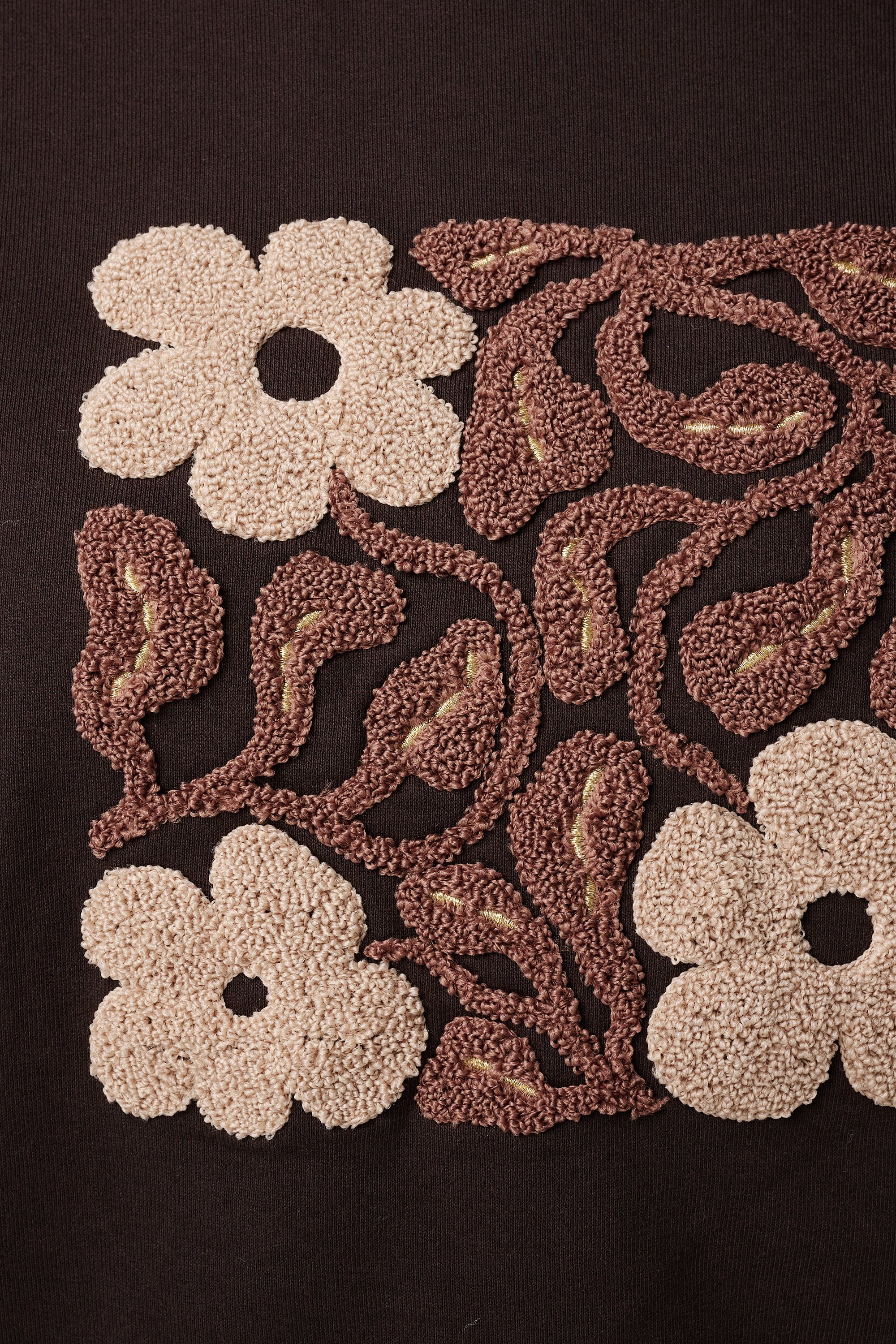 Sweater met geborduurde print Donker bruin