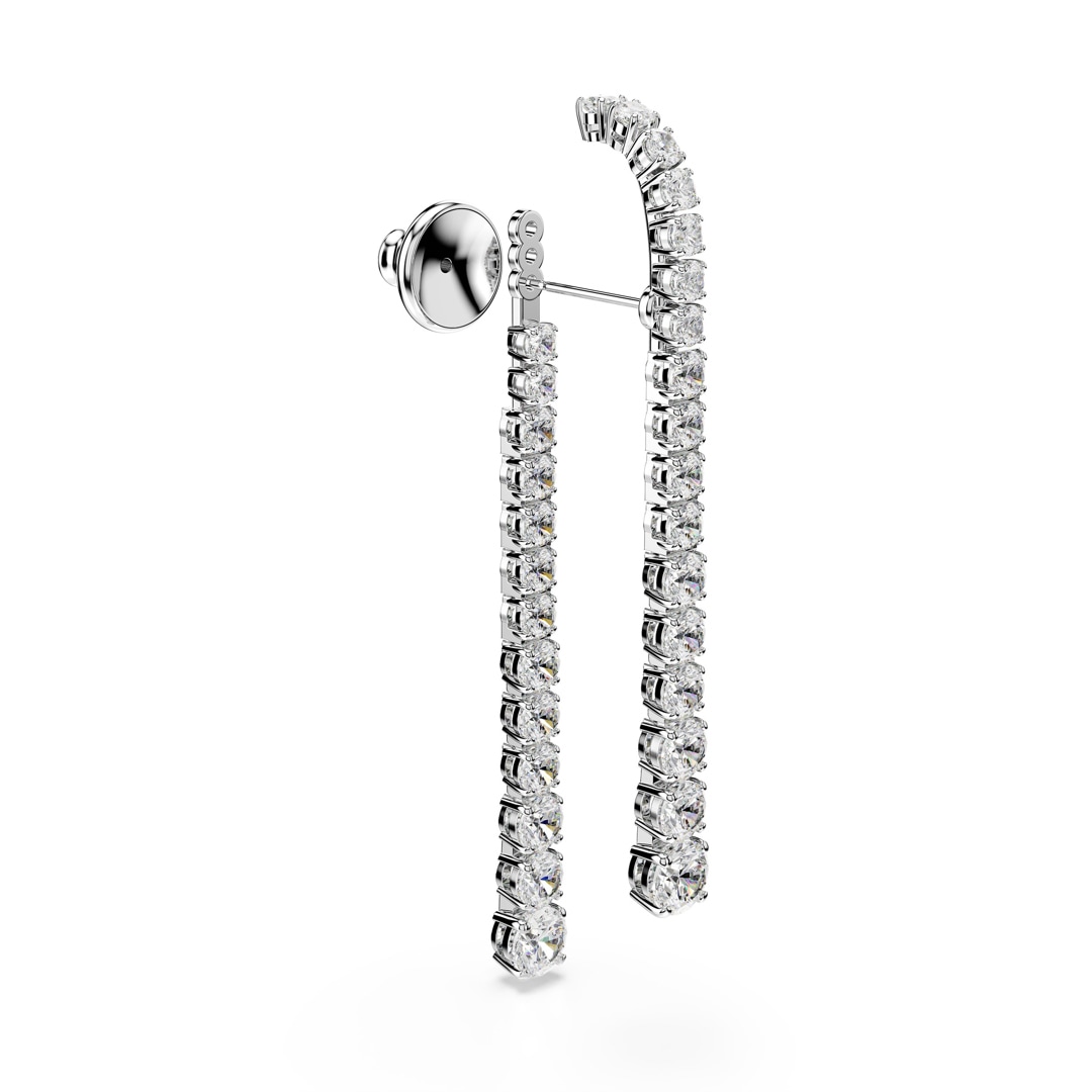 Swarovski Matrix Gradient Drop-Ohrhänger Rund Weiss rhodiniert