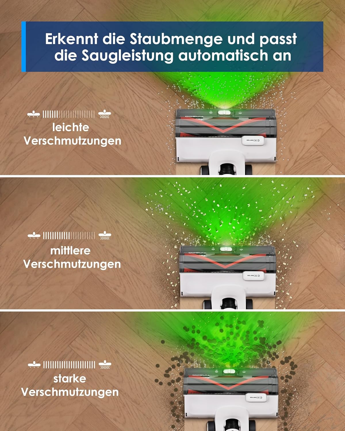 Tineco Pure ONE A50S Plus Kabelloser Akku Stabstaubsauger, Flex Akkusauger 70 Min., 3DSense Power Bürste, PureCyclone Technol. 1L Staubbehälter, 185W Saugleistung für groben Schmuze & Tierhaare