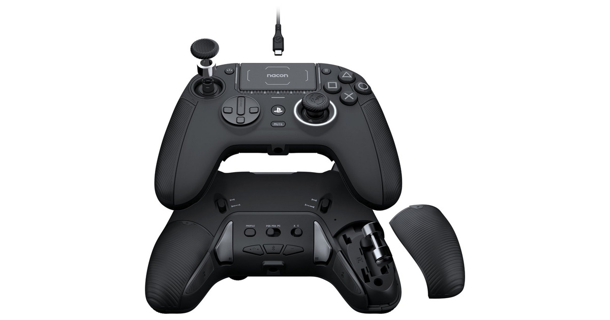 NaconRevolution 5 Pro - Zwart gamepad  (Zwart, PlayStation 5, PlayStation 4, Pc, 2.4 GHz / Bluetooth / USB-C)