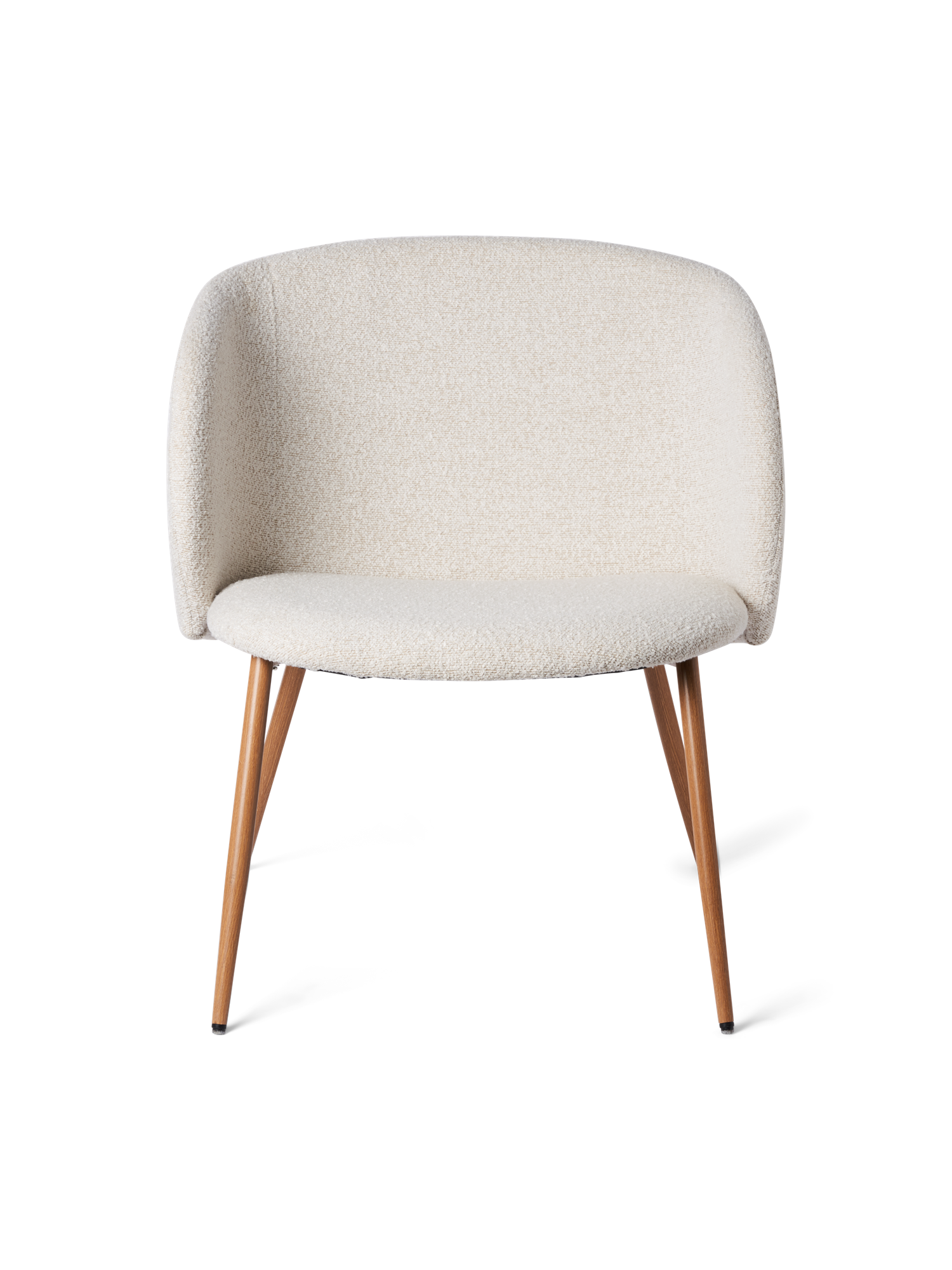 Loungestol i boucléstof | Jern/polyester/polyuretan. 50 x 42,5 x 81 cm. | Off White