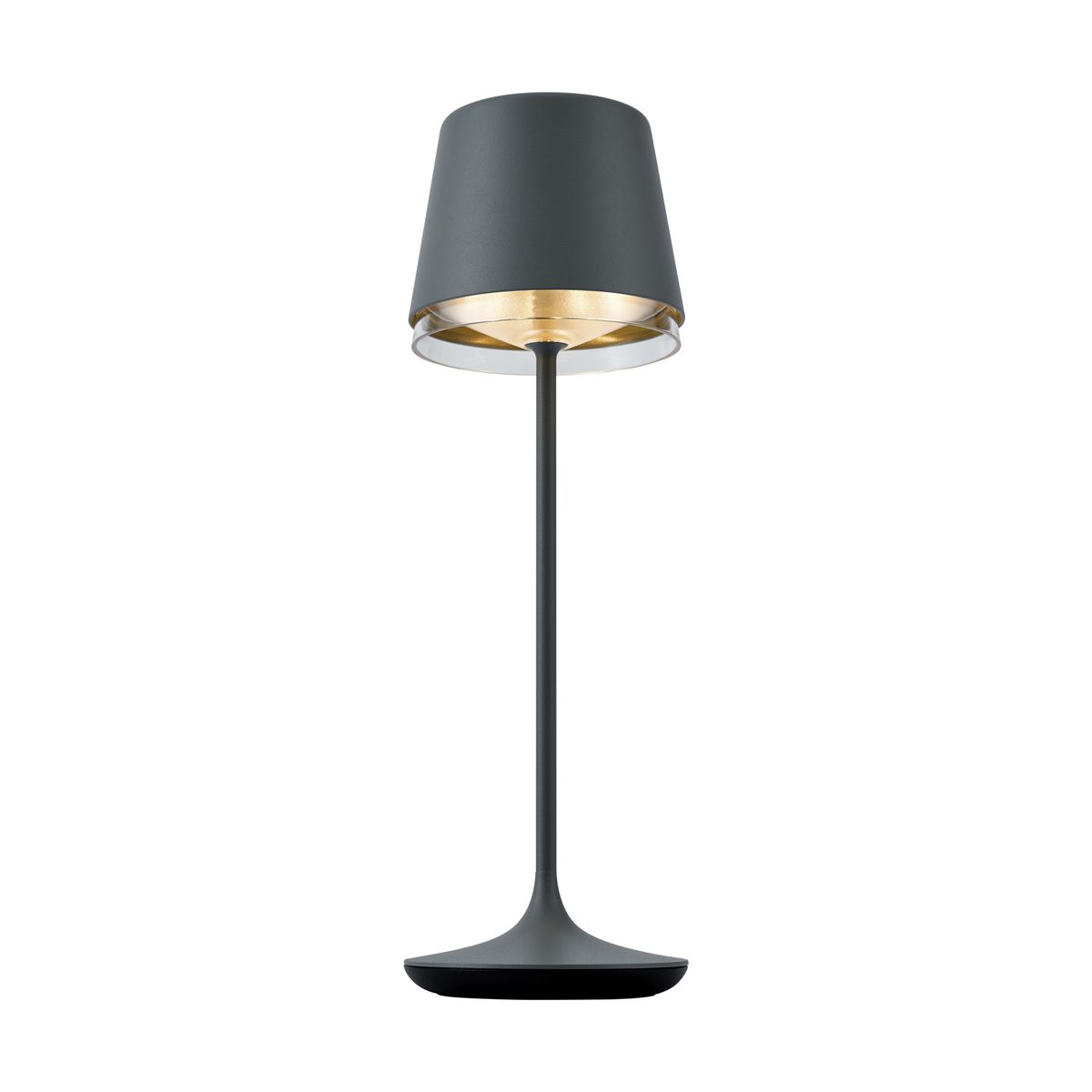 Tafellamp donkergrijs incl. LED IP65 oplaadbaar met laadstation - Bass