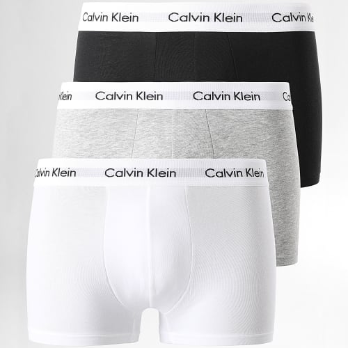 Lot de 3 Boxers Coton Stretch U2664G Noir Blanc Gris