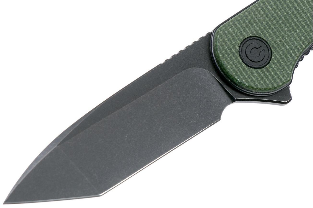 Civivi Elementum Tanto C907T-E Black, Green Micarta zakmes
