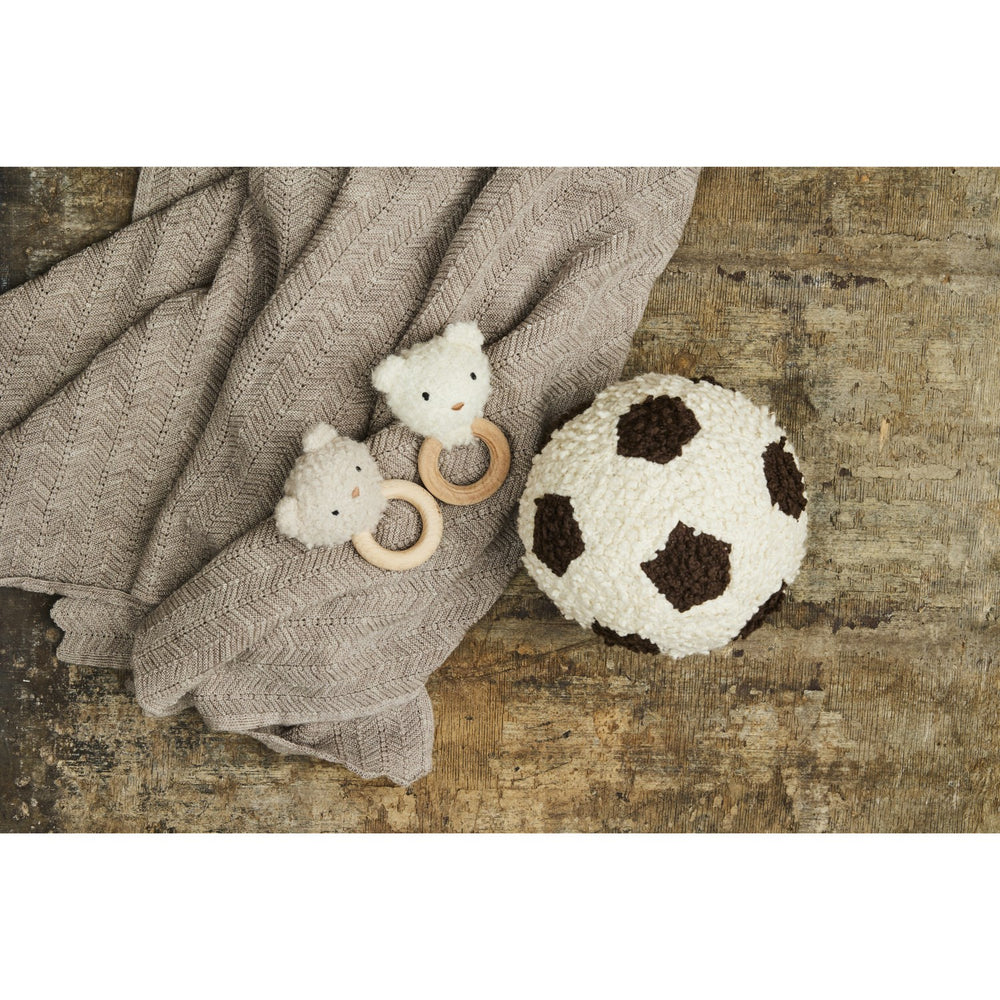 Køb Smallstuff Off White/ Brown Strikket Fodbold Bouclé