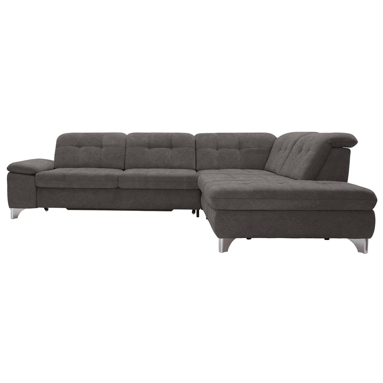 polsterpower Ecksofa - Belle grey - Basismodell - Ottomane rechts
