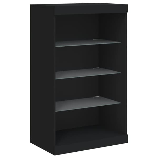 vidaXL Skjenk med LED-lys svart 60,5x37x100 cm