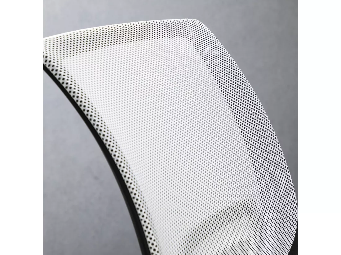 Chaise de bureau PHOENIX, Pivotante et réglable en hauteur, Tissu mesh, Avec accoudoirs, Blanc
