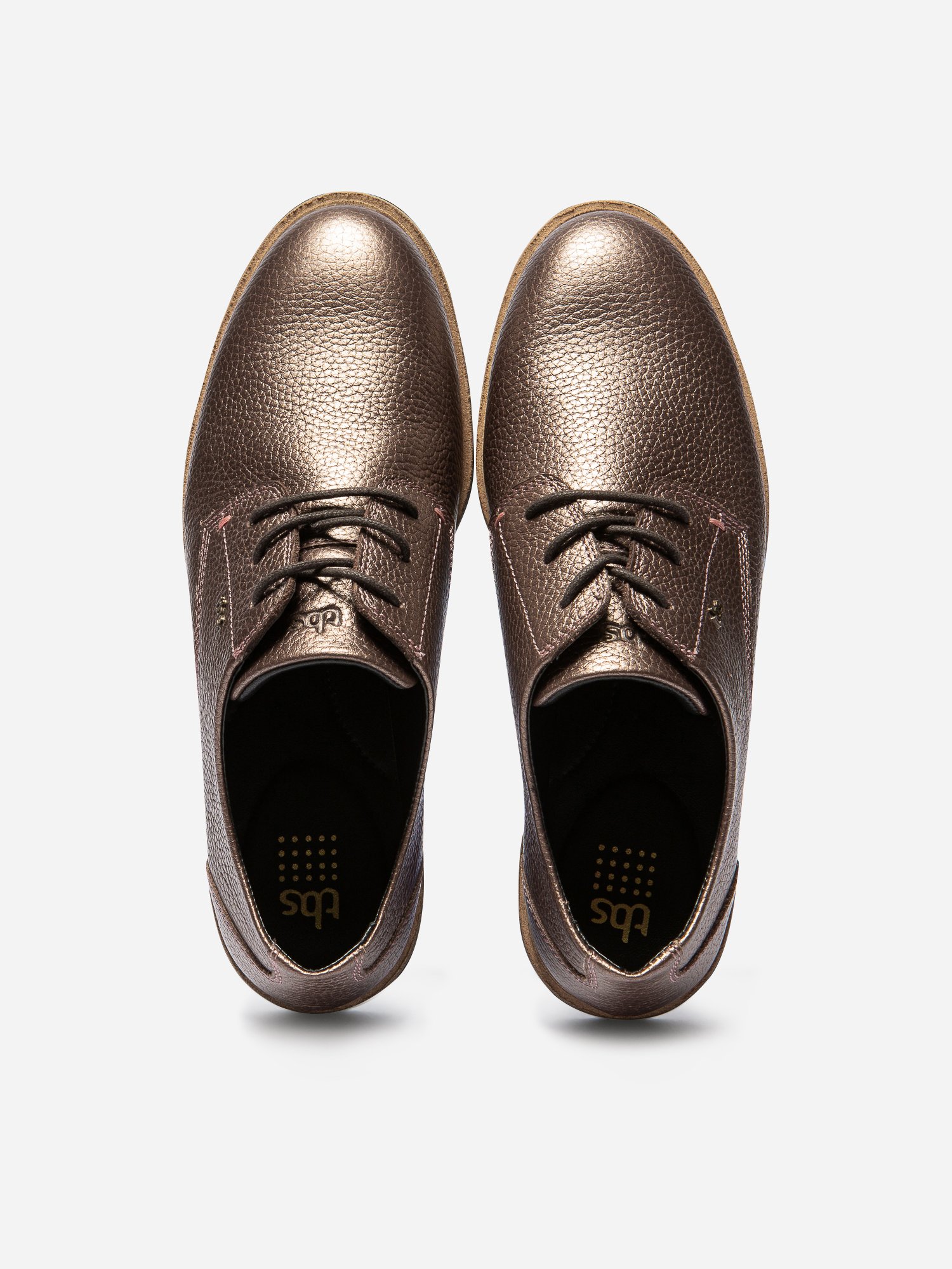 Derbies Femme Confort Purefoam Cuir Cuivre