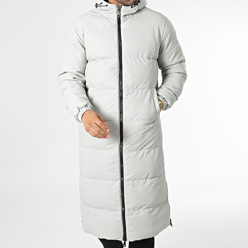 Doudoune Capuche Longue Gris
