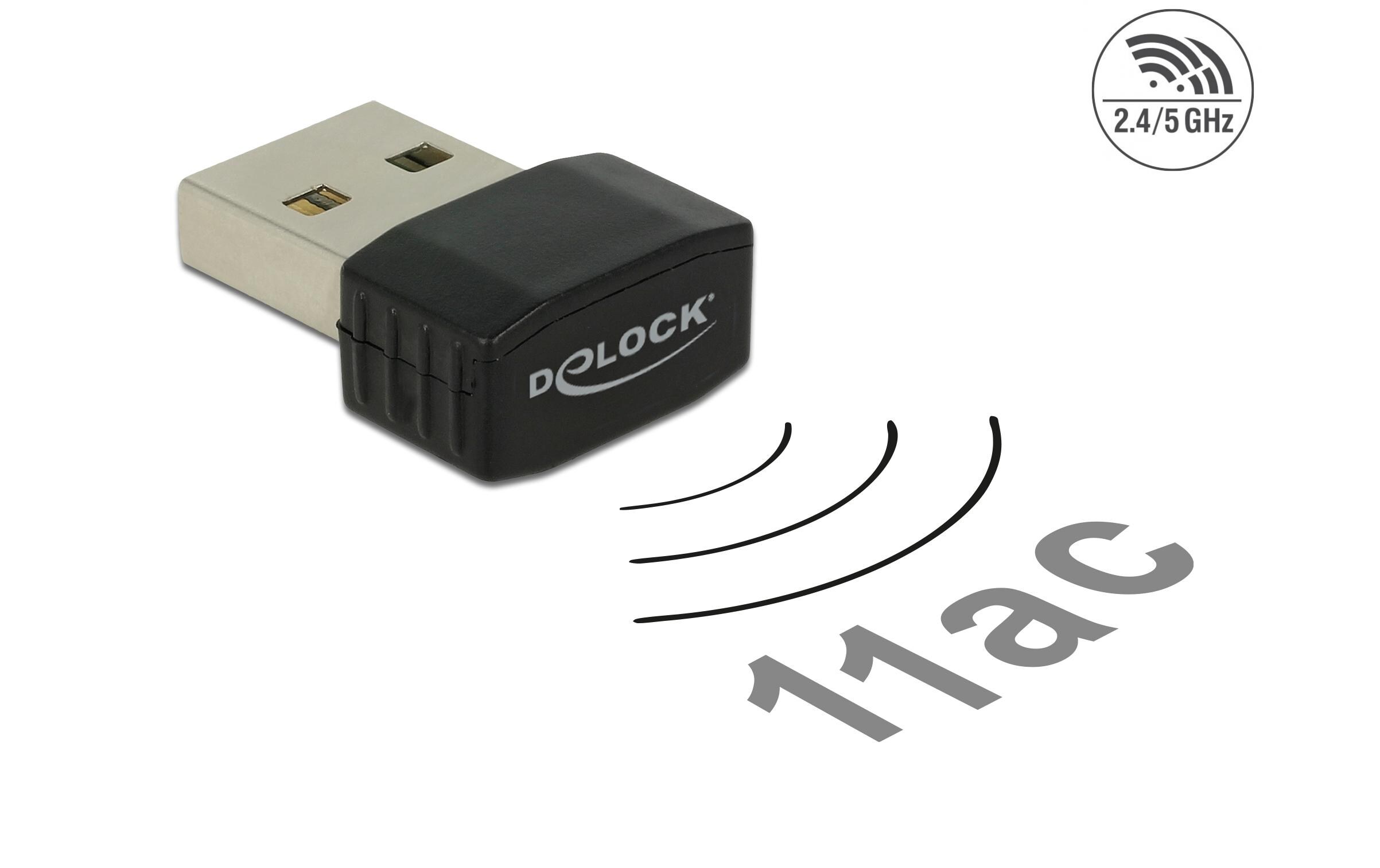WLAN-AC USB-Stick NanoUSB 2.0 Dualband WLAN ac/a/b/g/n Nano Stick 433 Mbps