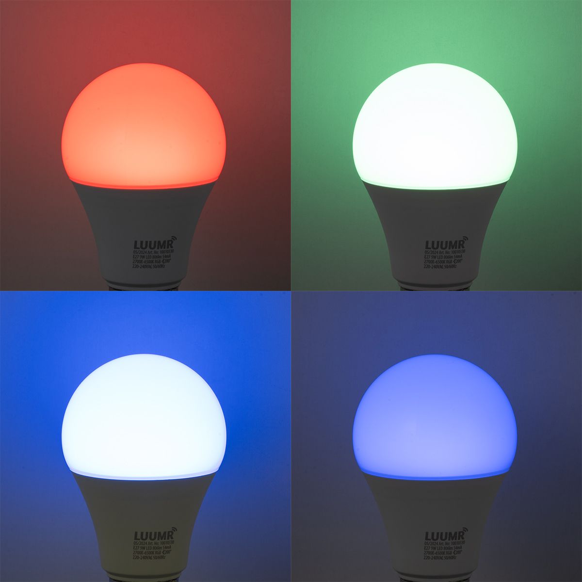 Set van 3 smart E27 dimbare LED lampen A60 9W 806 lm 2700K-6500K incl. Zigbee Smart Hub
