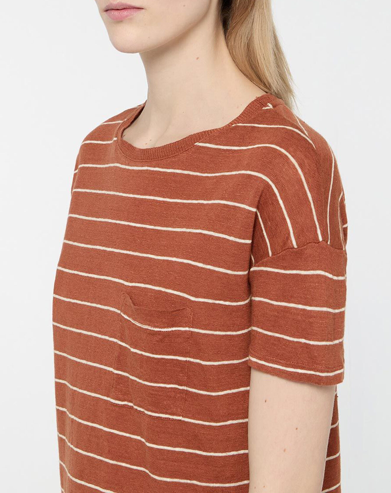Yerse T-Shirt 100% Lin Cinthia marron