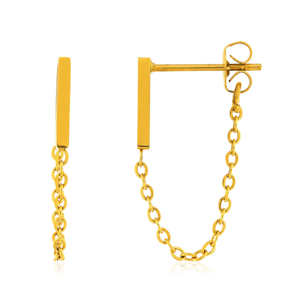 Boucles d'oreilles acier jaune