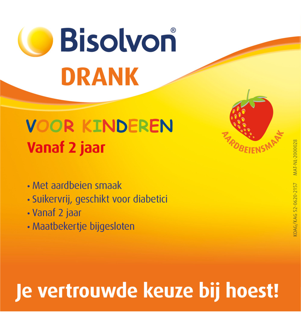 Bisolvon Drank Kind Aardbei (200 ml)