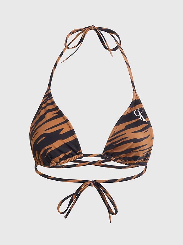 Top de biquíni triangular - Estampa CK