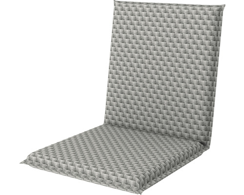 Stoelkussen, tuinkussen, 100 x 48 x 6 cm, grijs, geschikt voor buitengebruik