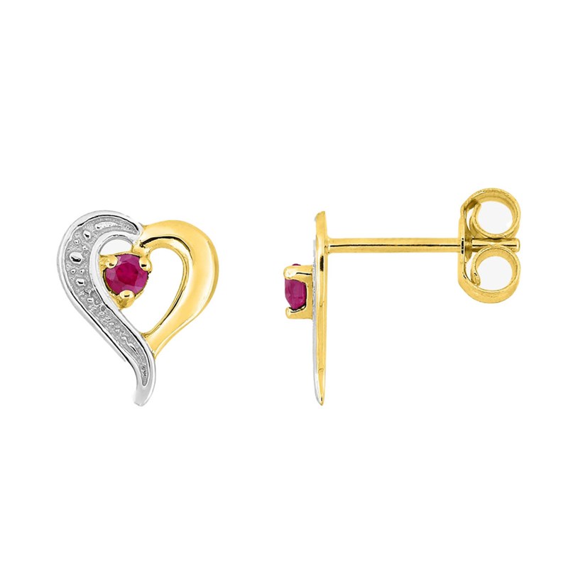 Boucles d'oreilles Femme - rubis - Or 18 Carats