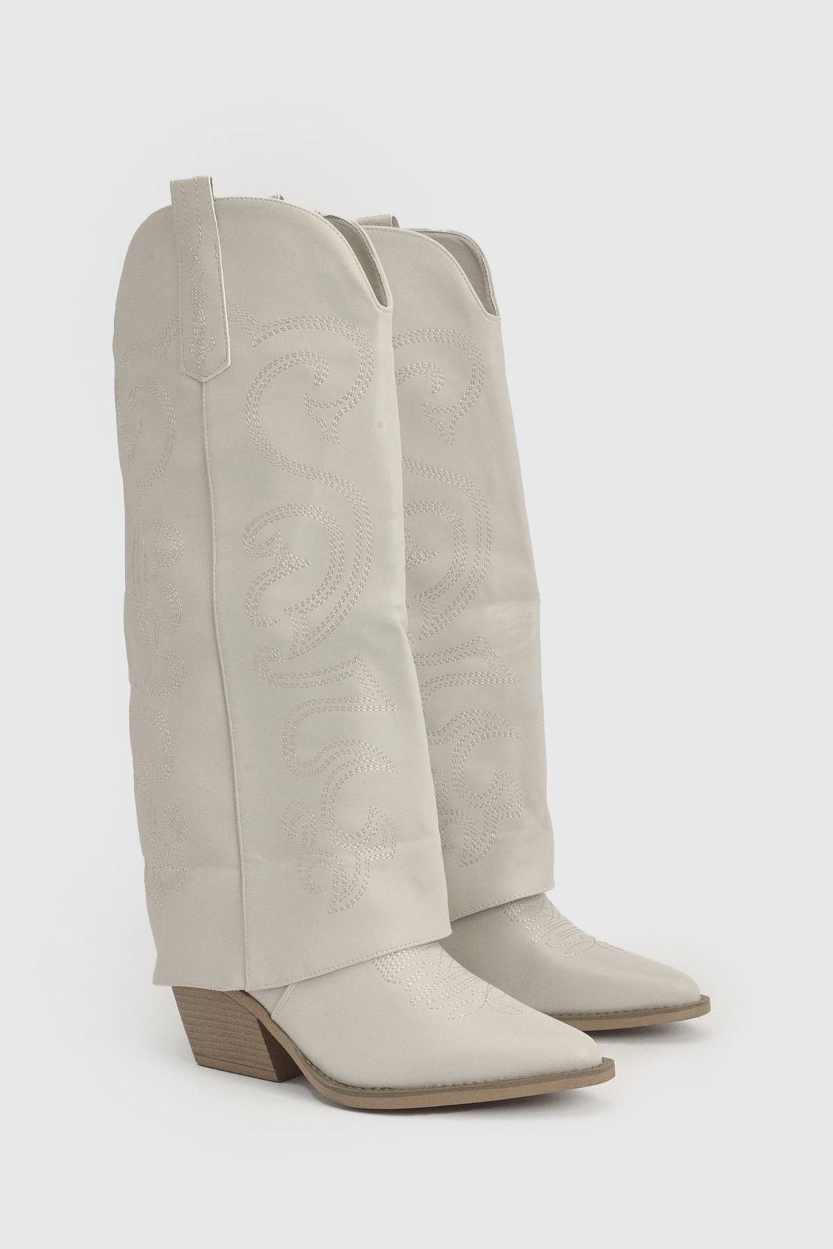 boohoo Bottes Western Montantes À Revers