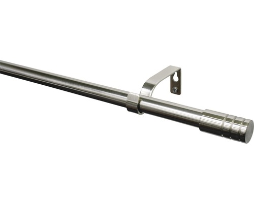 Uitschuifbare gordijnroedeset, cilinder, RVS-look, 120-210 cm, Ø 16/19 mm