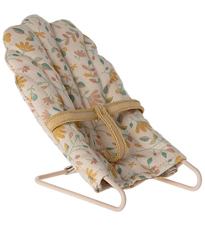 Maileg Miniature Skr?stol - Micro - Beige m. Blomster