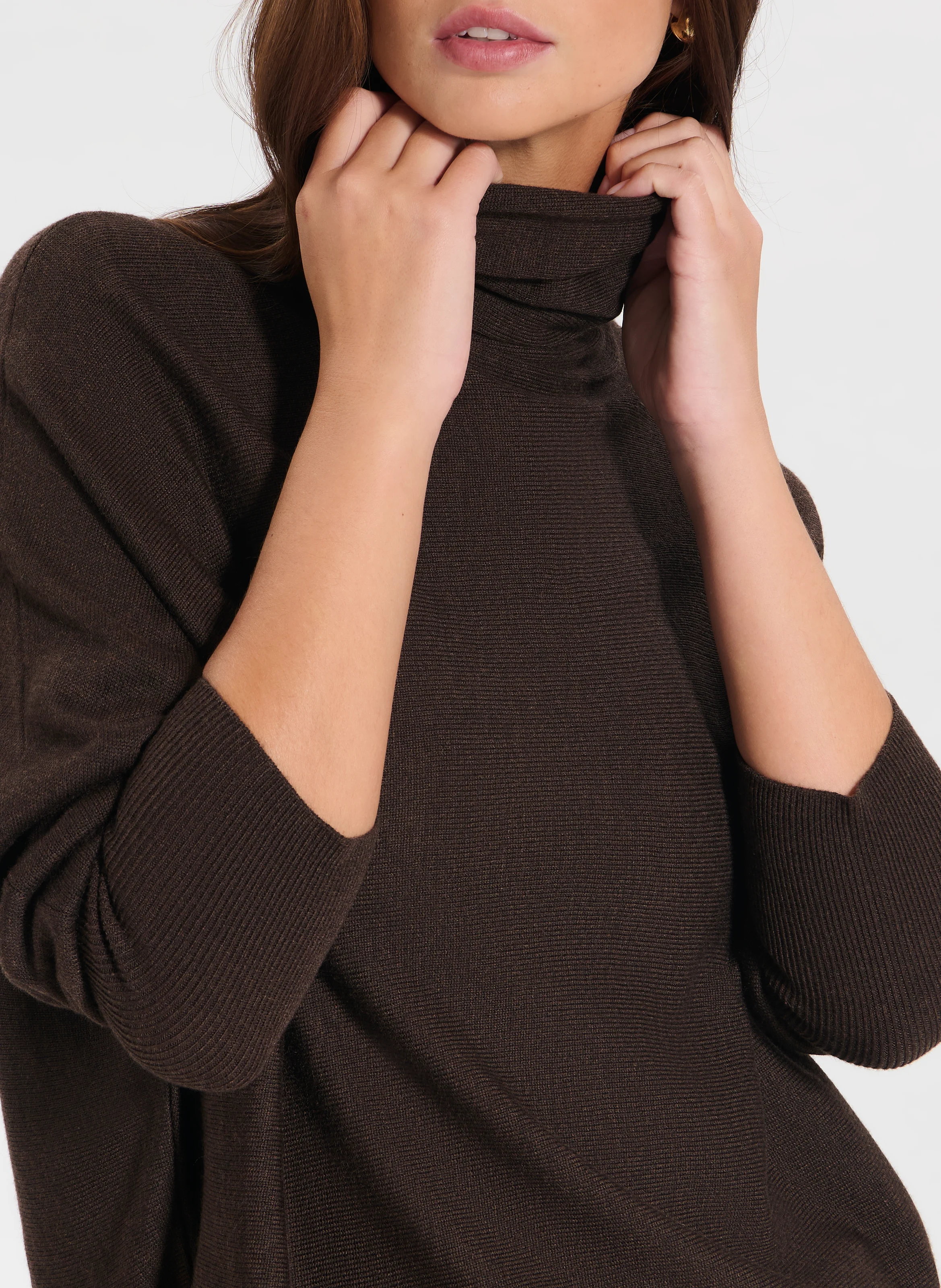 PRUNA - Pull oversize en maille | Marron
