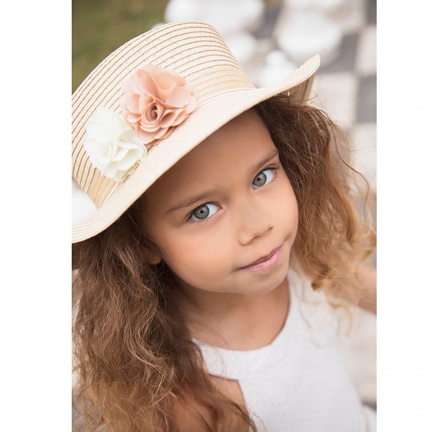 Robe de cérémonie en jacquard pour fille - Ecru